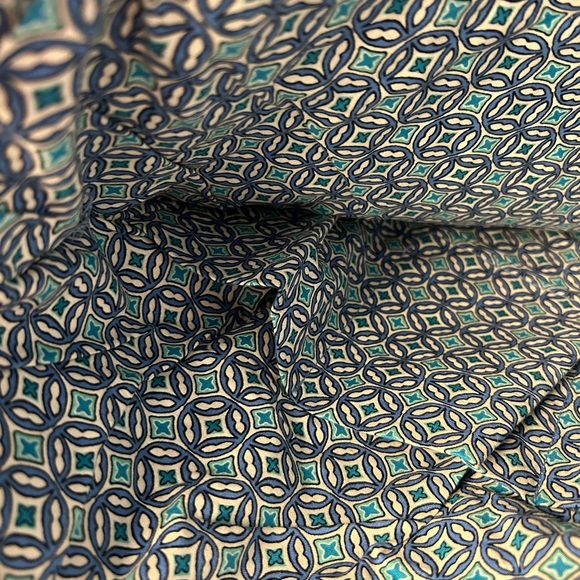 Vera Bradley Mod Blue Floral 100% Quilted Cotton Drawstring Backpack Bag Large - Picture 6 of 9